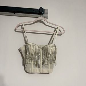 Beige Bustier with Rhinestones!